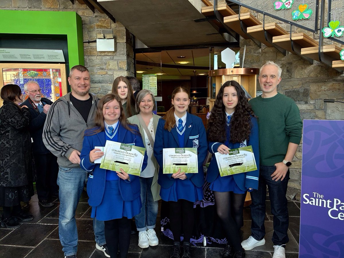 Congratulations to our winners of the Maureen Donnelly Memorial Writing competition. Eloise Downey(Year 8) won top prize for her poem on St Patrick. Isla (11A) also won top prize in the KS4 Prose category and Izzie (11A) was awarded second place <a href="/assumptionlive/">Assumption Grammar</a>
