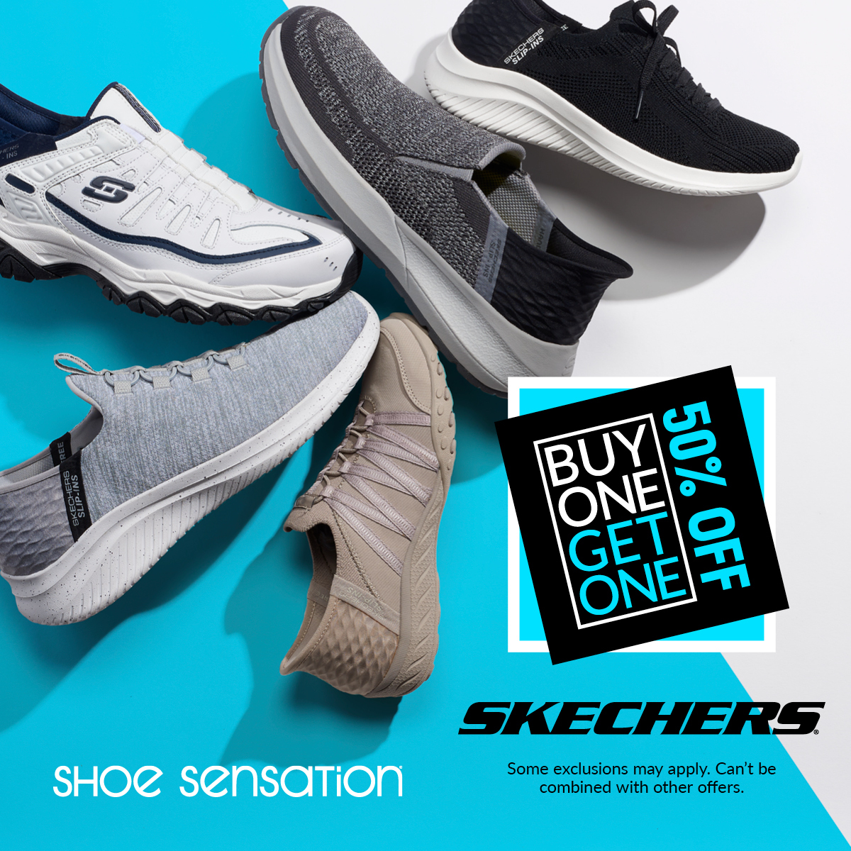 ShoeSensation's tweet photo. LAST CHANCE!👟✨ Stock up &amp; save! Our ENTIRE STOCK of Skechers is BUY ONE, GET ONE 50% OFF! 🎉 Don’t miss this chance to grab your favorite styles for less. SHOP NOW: https://t.co/SfKMqYV4AB https://t.co/4X0kcI2h1P