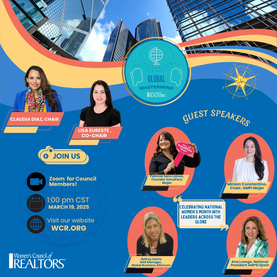 Our next Mastermind Meeting is almost here!

Join the Global Mastermind on March 19 at 1:00 pm CST.

Members can sign up for a Mastermind Group on our website or in the REconnect Newsletter!

#LeadersMadeHere #StrongerTogether #WomensCouncil