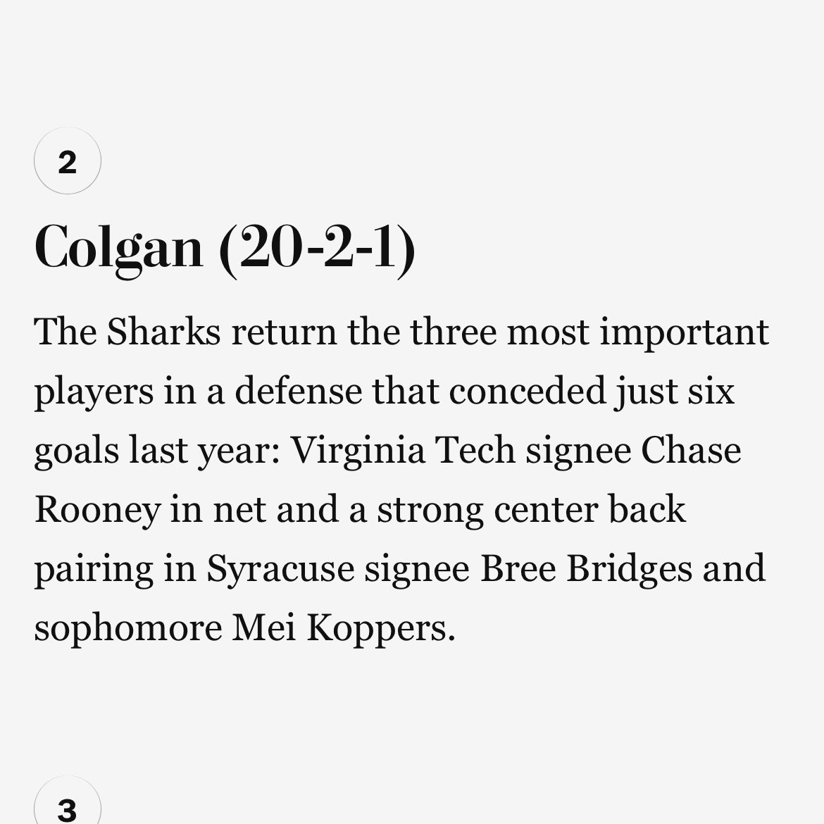 Mei Koppers (@mei_koppers09) on Twitter photo Thank you <a href="/WashPostHS/">WashPost HS Sports</a> for mentioning me and my teammates and for the pre-season #2 ranking for Colgan!
<a href="/vdasoccer/">Virginia DevAcademy</a> <a href="/ECNLgirls/">ECNL Girls</a> <a href="/ImYouthSoccer/">ECNL/GA/Recruiting/College Soccer</a> <a href="/TopDrawerSoccer/">TopDrawerSoccer</a> <a href="/PrepSoccer/">Prep Soccer ⚽️</a> Thank you <a href="/WashPostHS/">WashPost HS Sports</a> for mentioning me and my teammates and for the pre-season #2 ranking for Colgan!
<a href="/vdasoccer/">Virginia DevAcademy</a> <a href="/ECNLgirls/">ECNL Girls</a> <a href="/ImYouthSoccer/">ECNL/GA/Recruiting/College Soccer</a> <a href="/TopDrawerSoccer/">TopDrawerSoccer</a> <a href="/PrepSoccer/">Prep Soccer ⚽️</a>