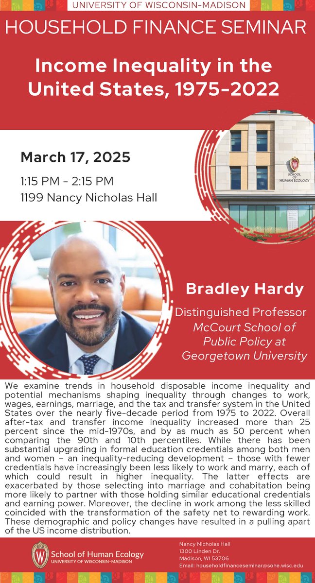 We're looking forward to hearing from IRP Affiliate <a href="/bl_hardy/">Bradley Hardy</a> of <a href="/McCourtSchool/">McCourt School</a> on Monday 3/17 when he visits <a href="/UWMadison/">UW–Madison</a>  as a guest of <a href="/UWSoHE/">UW–Madison School of Human Ecology</a>.