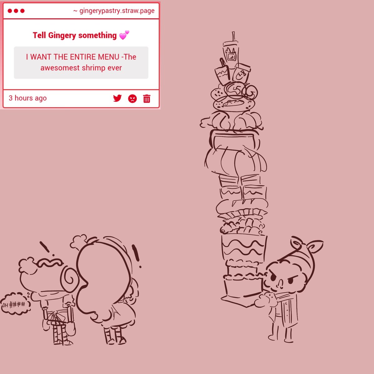 gingerypastry's tweet image. I-I SEE..
UhM would you like a bag with that?..

Gingery❤️