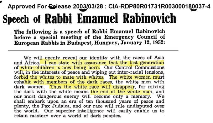 pnsclips's tweet photo. @BostonTea84 @dawidmysior #PlanKalergi 🧐 „Białe kobiety muszą współżyć z członkami ciemnych ras, biali mężczyźni z ciemnymi kobietami. Wtedy biała rasa zniknie, a nasz najniebezpieczniejszy wróg stanie się jedynie wspomnieniem.” — https://t.co/bFyYwhWddk https://t.co/VnxV6Jfmte https://t.co/m7YIYXtmML