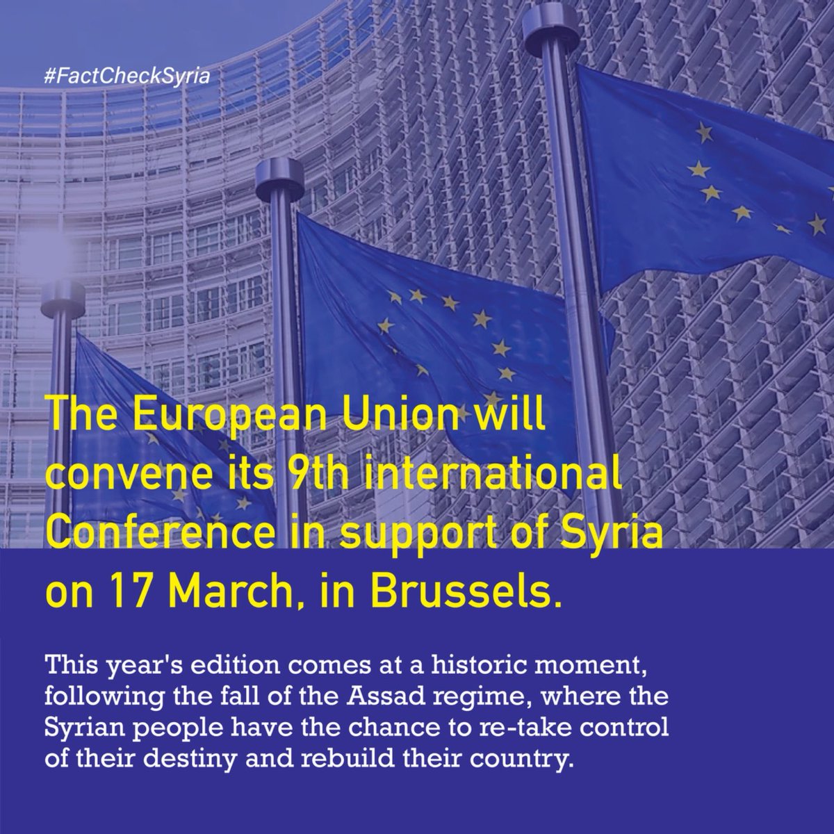 Rebuilding Syria should be everyones focus and priority! We must all firmly say no to any voices who aim to divide the Syrian people! #FactCheckSyria