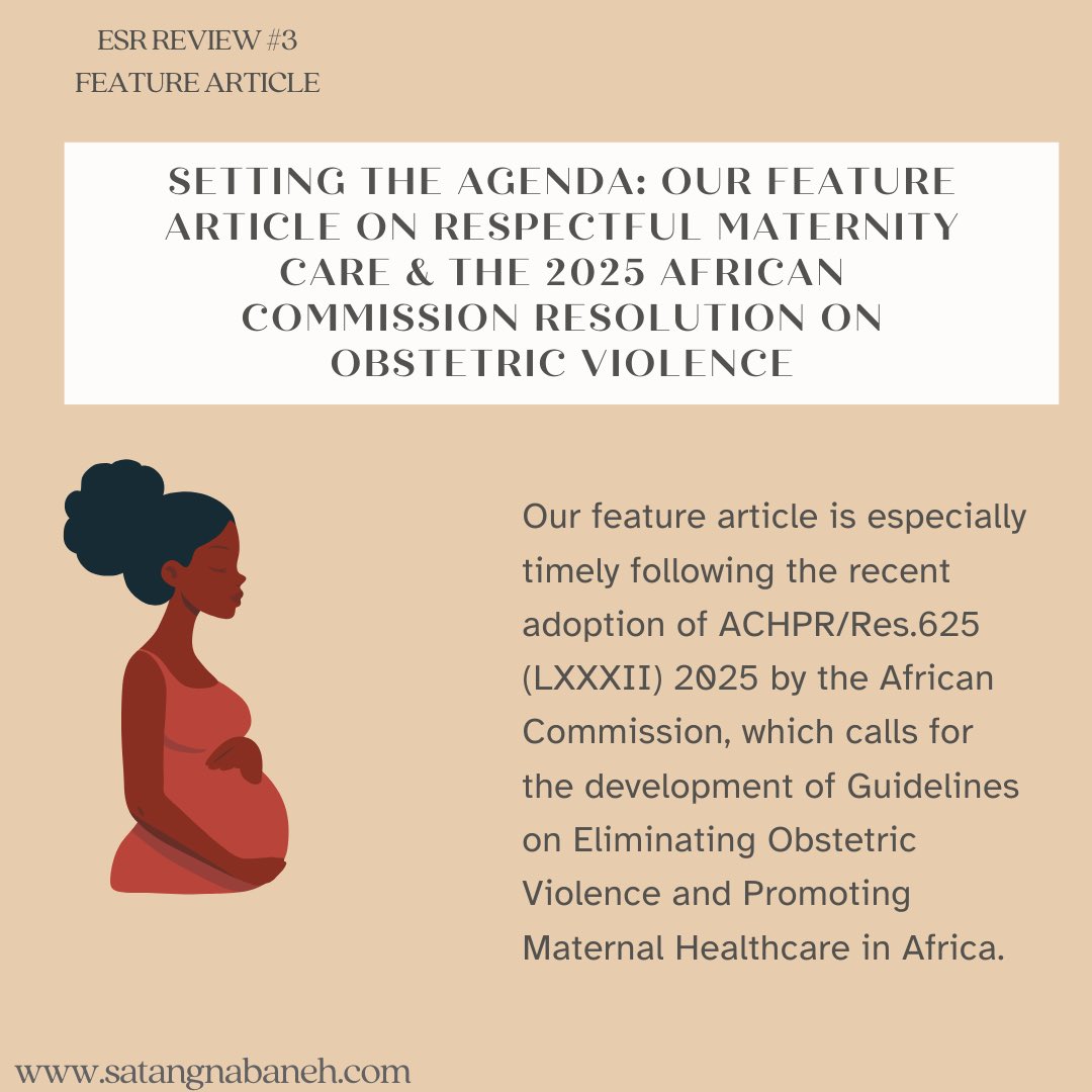 <a href="/achpr_cadhp/">African Commission on Human and Peoples' Rights</a> Our article highlights key lessons from regional human rights mechanisms, offering insights on how to strengthen protections for birthing persons and ensure dignified maternity care. (5/6)

#HumanRights #MaternalHealth #ObstetricViolence #RespectfulMaternityCare #Africa