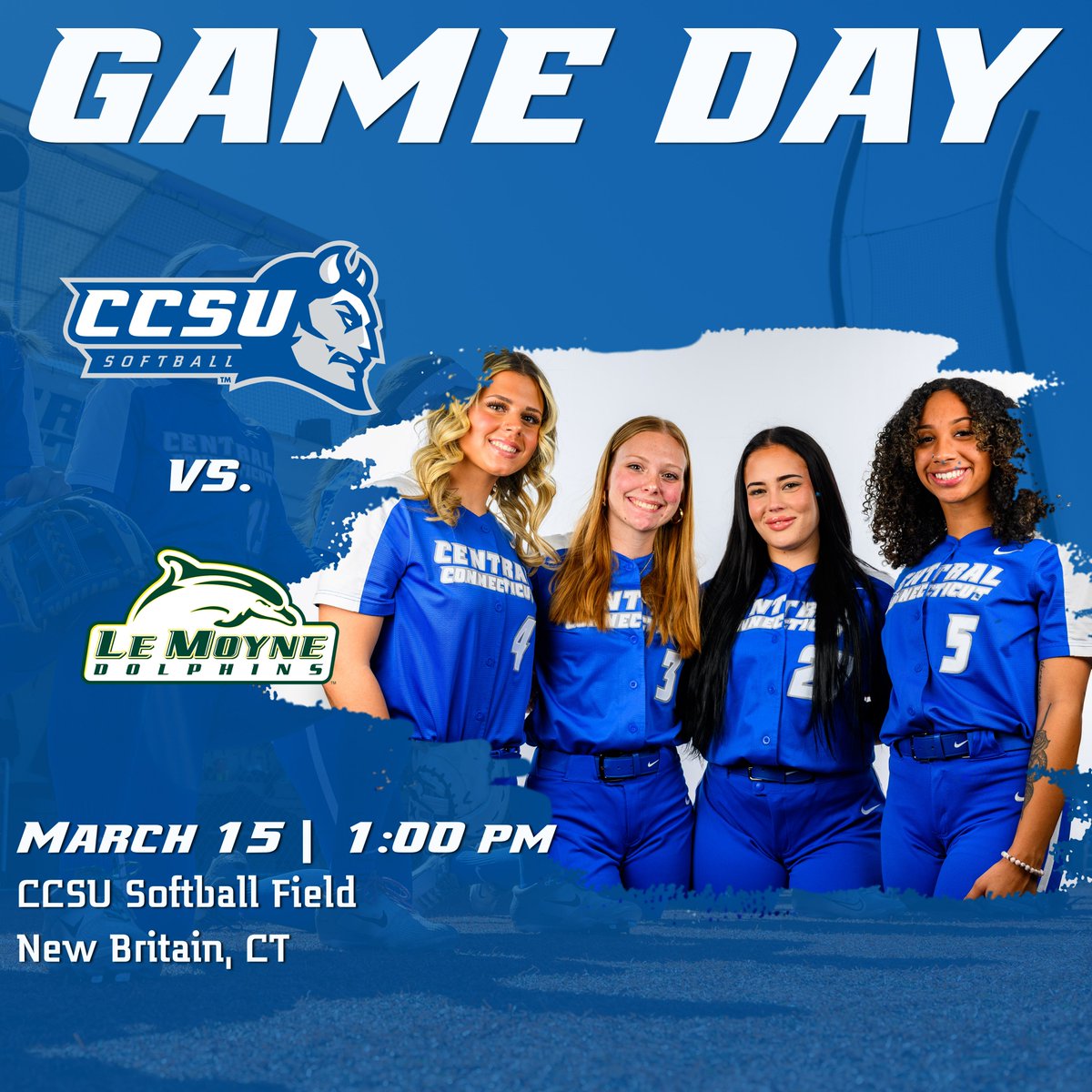 CCSU Blue Devils (@ccsubluedevils) on Twitter photo π₯ <a href="/CCSUsoftball/">CCSU Softball</a> GAMEDAY
*NEC OPENER*
π Saturday, March 15
β° 1 pm vs. LeMoyne-DH
π CCSU Softball Field | New Britain, CT
π Game 1-tinyurl.com/3e5h8xca
π Game 2-tinyurl.com/cy3p3t46
#GoBlueDevils | #necsoftball π₯ <a href="/CCSUsoftball/">CCSU Softball</a> GAMEDAY
*NEC OPENER*
π Saturday, March 15
β° 1 pm vs. LeMoyne-DH
π CCSU Softball Field | New Britain, CT
π Game 1-tinyurl.com/3e5h8xca
π Game 2-tinyurl.com/cy3p3t46
#GoBlueDevils | #necsoftball