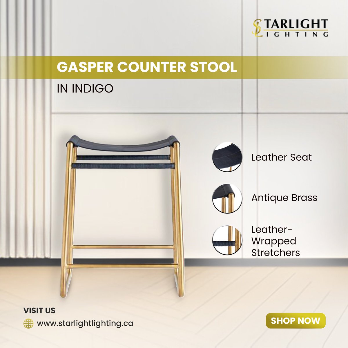 Star_Light_CA's tweet image. Perfect for minimalist spaces, the Indigo Counter Stool by Arteriors is all about functional beauty. Its backless and armless design makes it easy to tuck under counters.

💡 Discover more now: shorturl.at/SBqv7 

#CounterStool #ModernDesign #IndigoLeather #Arteriors