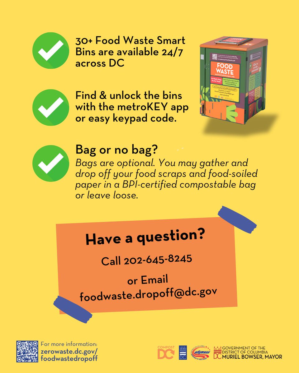 ZeroWasteDC (@dczerowaste) on Twitter photo ✔️Quiz time! Are you composting yet? <a href="/DCDPW/">DC Department of Public Works</a> makes it easy. Zerowaste.dc.gov/foodwastedropo…
Whether you're a seasoned pro or newcomer, test your food waste drop-off knowledge now.
♻️🥝🍉🍕🌮🦀🍗🥨🍔
#foodwaste #DC #makecompostmainstream #recycling ✔️Quiz time! Are you composting yet? <a href="/DCDPW/">DC Department of Public Works</a> makes it easy. Zerowaste.dc.gov/foodwastedropo…
Whether you're a seasoned pro or newcomer, test your food waste drop-off knowledge now.
♻️🥝🍉🍕🌮🦀🍗🥨🍔
#foodwaste #DC #makecompostmainstream #recycling