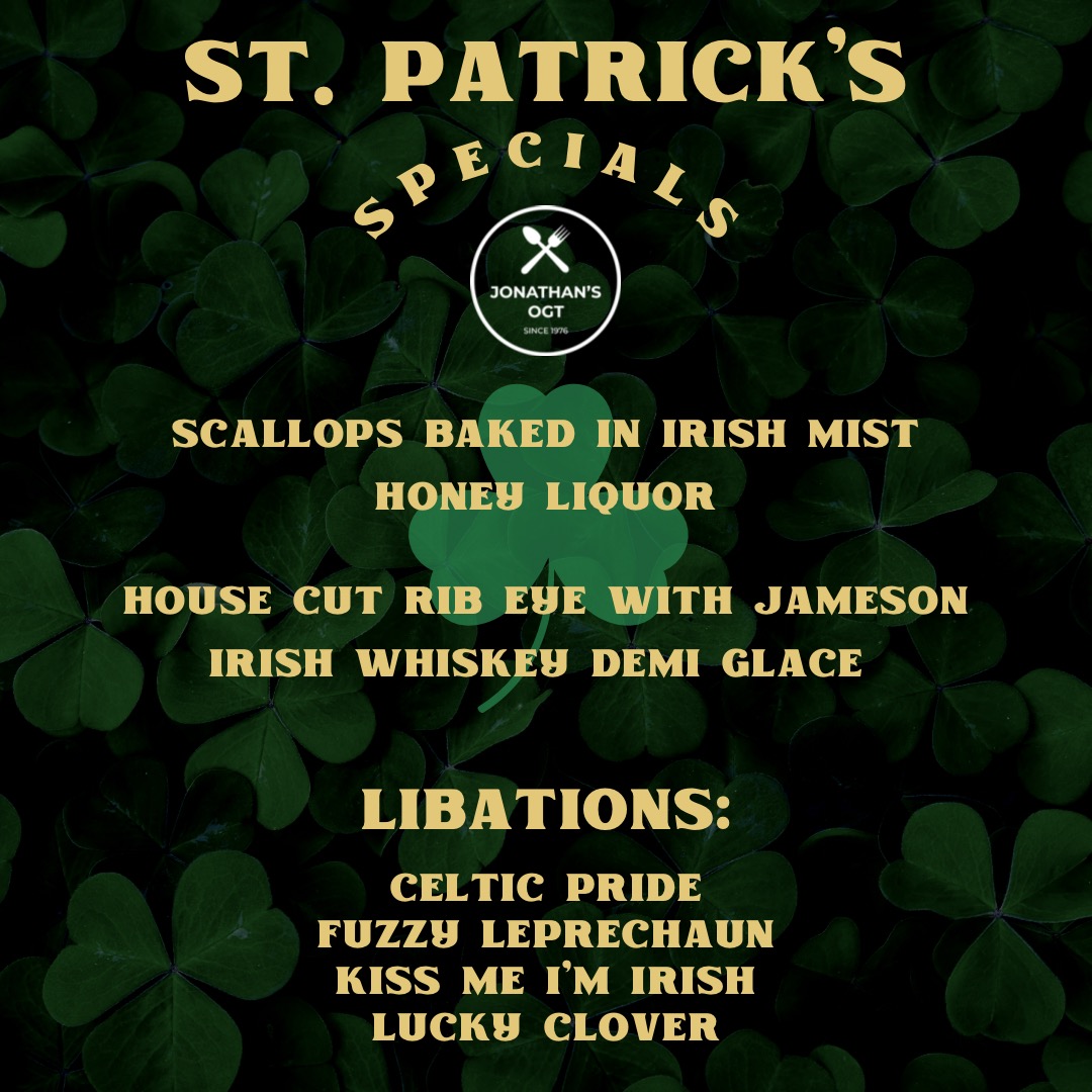 Activate some Irish luck and enjoy our St.Patrick’s Day specials available all weekend long! See you soon!  #stpatrick #ogunquit #jonathansogt #irshmist #kissmeimirsh #irishwhiskey