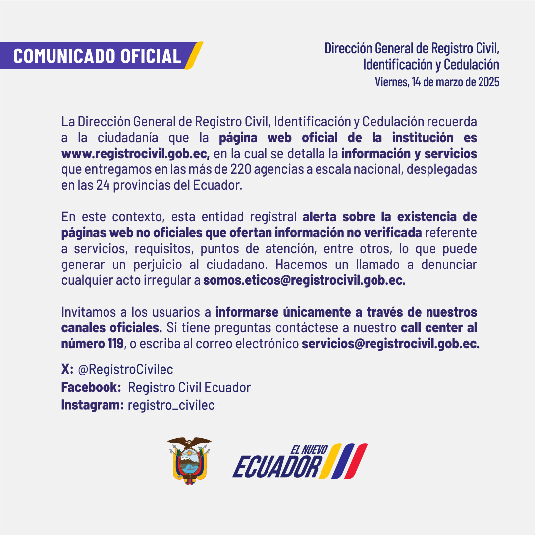 Registro Civil Ecuador 🇪🇨 tweet media