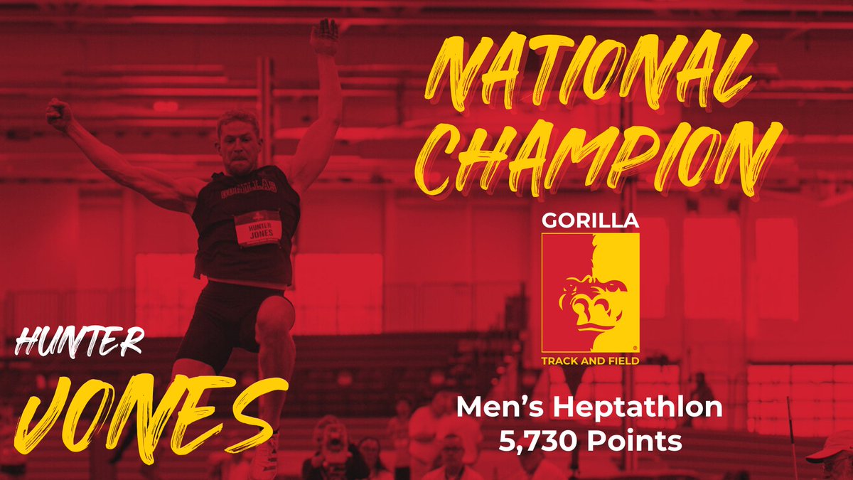 Pitt State Athletics ๐ฆ (@pittstgorillas) on Twitter photo ๐จNATIONAL CHAMPION๐จ
Hunter Jones claims the DII Men's Heptathlon National Title Friday with 5,730 points ๐ฆ๐ช
<a href="/GorillasTrack/">Pitt State Track & Field</a>|<a href="/pittstate/">Pittsburg State</a> ๐จNATIONAL CHAMPION๐จ
Hunter Jones claims the DII Men's Heptathlon National Title Friday with 5,730 points ๐ฆ๐ช
<a href="/GorillasTrack/">Pitt State Track & Field</a>|<a href="/pittstate/">Pittsburg State</a>
