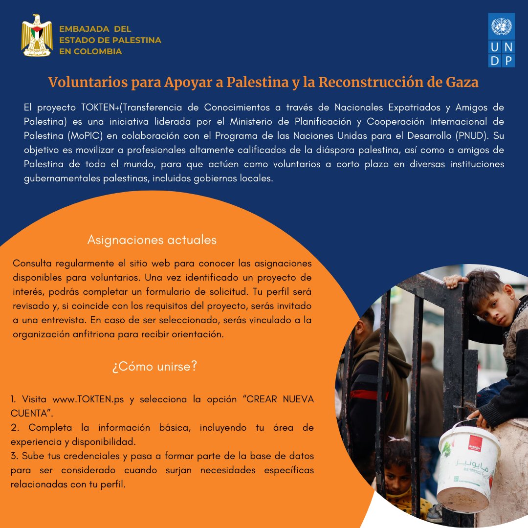 ‼Palestina te está buscando‼

➡El Ministerio de Planificación y Cooperación Internacional de Palestina junto al PNUD, lanzaron el Proyecto Transferencia de Conocimientos a Través de Nacionales Expatriados y Amigos de Palestina.
INFO instagram.com/p/DHMVZOORG9I/…