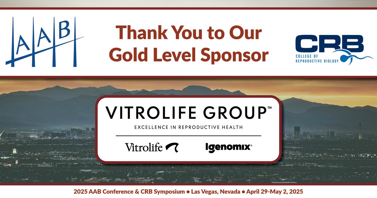 Thank you to Vitrolife Group for supporting the 2025 AAB Conference/CRB Symposium as a Gold Level Sponsor.

For more information, visit: vitrolifegroup.com/en

#AABCRB2025