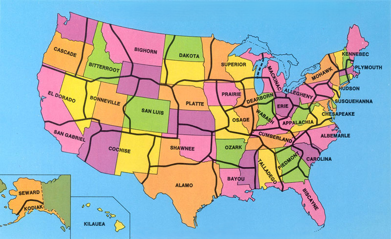 A Proposed U.S. Map Reducing the States from 50 to 38