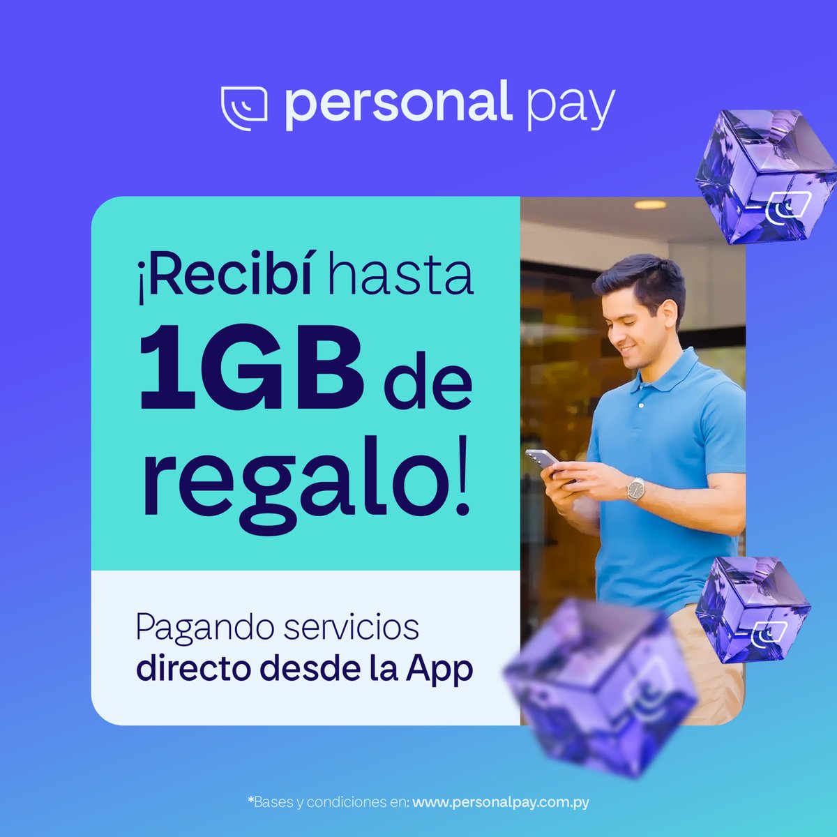personalpaypy's tweet image. Con Personal Pay pagás tus servicios en cualquier momento o lugar y recibís hasta 1 GB de regalo. ¡Activá tu cuenta! #PersonalPay