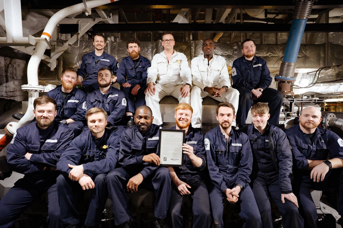 HMS Forth (@hms_forth) on Twitter photo 🎉 Huge congratulations to our 🔧 Marine Engineers 🔧, recently recognised for their engineering excellence, forward deployed here in the South Atlantic! 🌍 <a href="/BFSouthAtlantic/">BFSAI</a> <a href="/RoyalNavy/">Royal Navy</a> <a href="/HMSsultan/">HMS Sultan</a> <a href="/RNRMC/">Royal Navy & Royal Marines Charity</a> #STEM 🎉 Huge congratulations to our 🔧 Marine Engineers 🔧, recently recognised for their engineering excellence, forward deployed here in the South Atlantic! 🌍 <a href="/BFSouthAtlantic/">BFSAI</a> <a href="/RoyalNavy/">Royal Navy</a> <a href="/HMSsultan/">HMS Sultan</a> <a href="/RNRMC/">Royal Navy & Royal Marines Charity</a> #STEM
