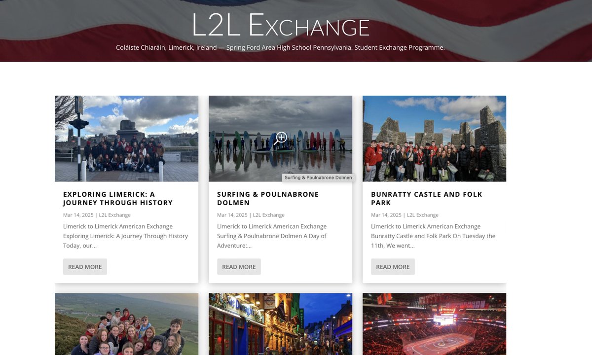 Check out the activities of our American and Irish Students on the Irish Leg of this year's exchange.  cco.ie/wp/2020-l2l-ex…

<a href="/SpringFordASD/">Spring-Ford ASD</a> 
<a href="/ETBIreland/">ETBI</a>