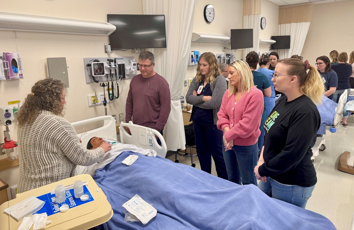 GVSUSimCenter's tweet photo. Partnered with Kent Intermediate School District to provide continuing education for school nurses throughout Kent County this morning.  We are grateful for this opportunity to strengthen community partnerships and enhance the quality of pediatric healthcare in school settings. https://t.co/seShbA3MZB