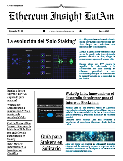 EthereumL80290's tweet photo. 📢 ¡No te pierdas el último número de Ethereum Insight LatAm! En esta edición hablamos de la importancia del 
 #Staking  y su impacto en América Latina. 💡🔍

📣 Visita nuestro sitio web y sumérgete en el futuro de #Ethereum . 🔗Visita aquí 
↘️↘️
[click imagen]

#DeFi #latam https://t.co/6suA8kOeTS