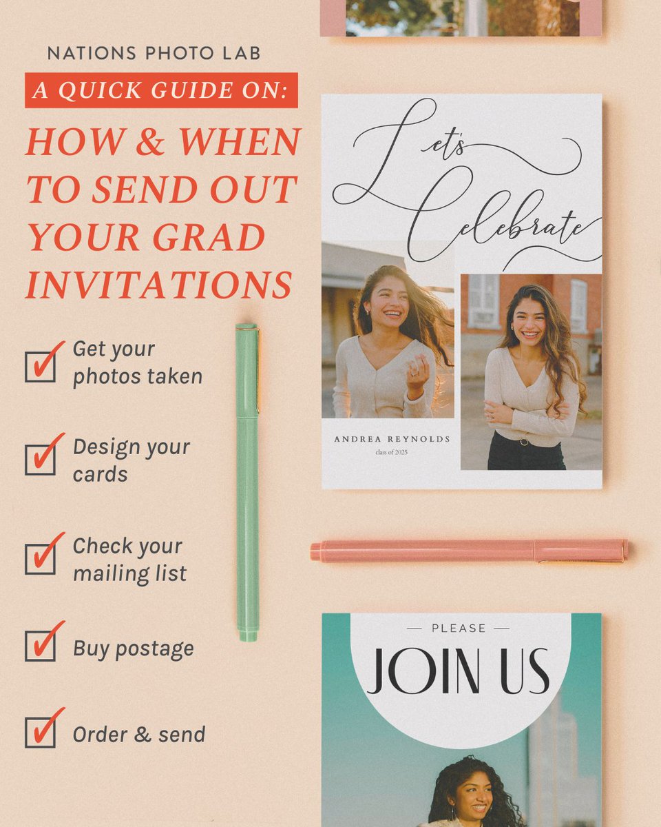 Senior year moves fast—don’t let your grad invites be last-minute! 🎓💌 

We’ve got a quick guide on when to send them (and a few tips to make it stress-free). Tap the link to get ahead of the game: l8r.it/jYPW

#classof2025 #graduation #seniors