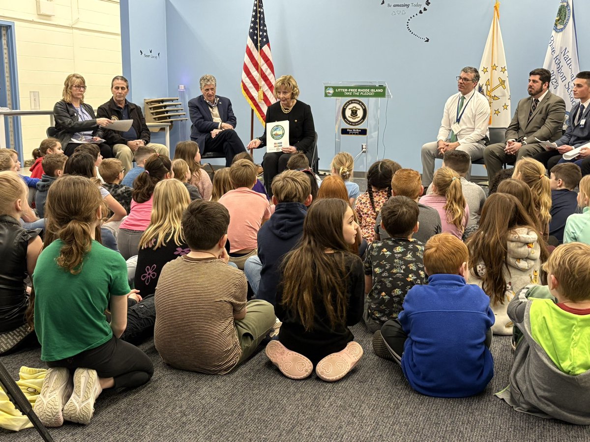 Cal Dymowski (@caldymowski) on Twitter photo The First Lady and <a href="/GovDanMcKee/">Governor Dan McKee</a> at Park Elementary in Warwick this morning to unveil the Litter-Free RI coloring book! 📖 🖍️
The book was designed by the FL and two members of the RI Young Leaders Advisory Group.
Thank you to the 2nd & 3rd graders who joined us! 🏫 The First Lady and <a href="/GovDanMcKee/">Governor Dan McKee</a> at Park Elementary in Warwick this morning to unveil the Litter-Free RI coloring book! 📖 🖍️
The book was designed by the FL and two members of the RI Young Leaders Advisory Group.
Thank you to the 2nd & 3rd graders who joined us! 🏫