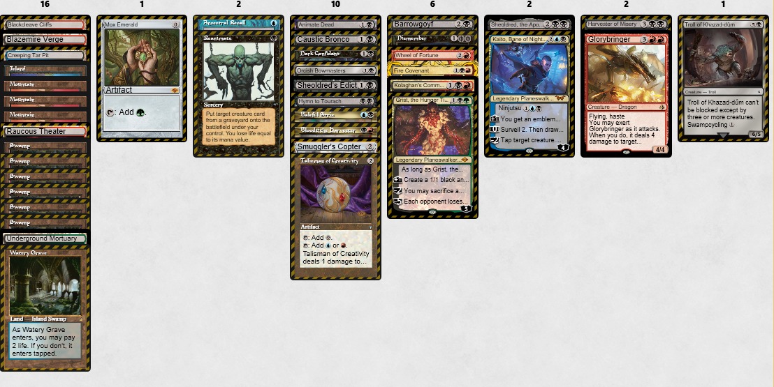 Won one of the 64-player Vintage Cube drafts tonight. First draft was the Bant Balance deck with the Nadu. Second deck was Black with splashes. Opening lots of power was just good drafting.