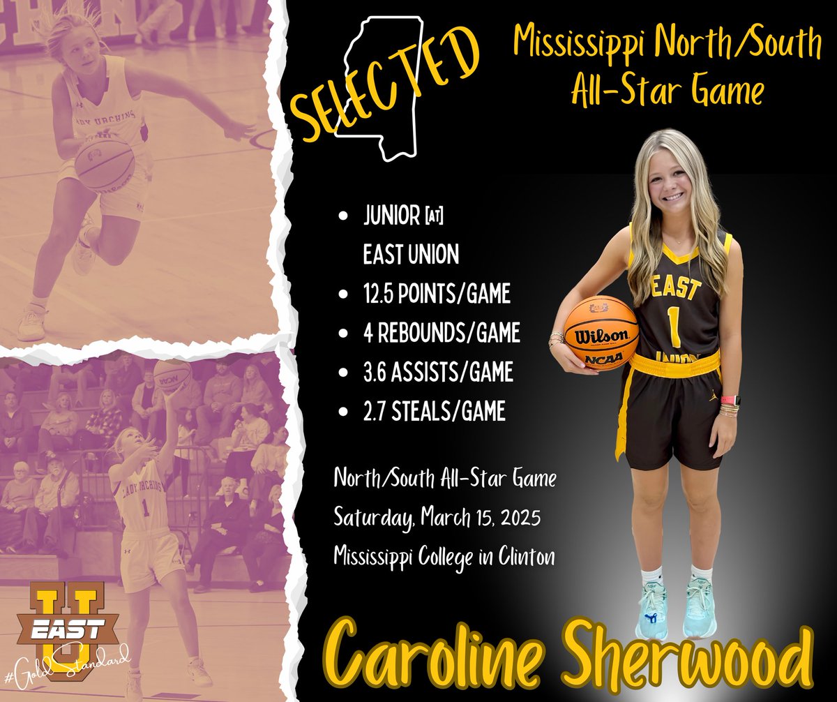 EastUnionAC's tweet photo. Saturday is unofficially Caroline Sherwood Day at East Union! Good luck, and have fun! We are always so proud of you. #Dynamite #SmallPackages #MississippiAllStar #OurAllStar #Believe #GoldStandard https://t.co/BJmTxkOnbT