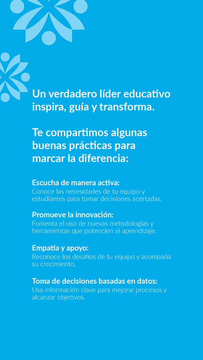 EspanolUlc's tweet photo. 🌟 Buenas prácticas de un líder educativo excepcional 

Recuerda: un líder no solo dirige, ¡inspira a otros a alcanzar su máximo potencial! 🚀

📩 Conoce más estrategias en https://t.co/BddNnyhAQF
#LiderazgoEducativo #BuenasPrácticas #TransformandoLaEducación #ULCom https://t.co/tfmYI2i2pm