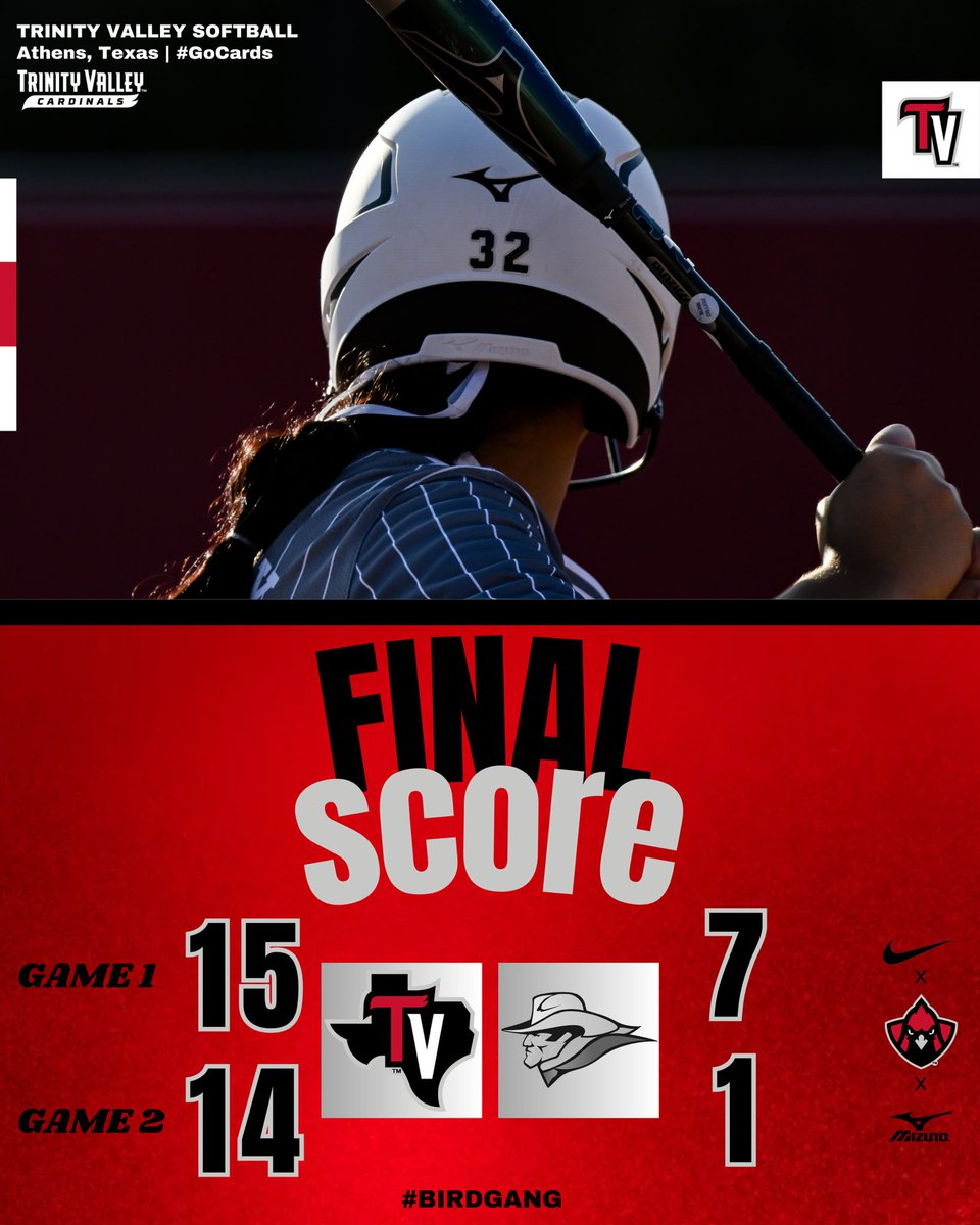 FINAL | CARDS WIN‼️

G1 WP: Haylie Jaime 

G2 WP: Dominique Vargas

Next up: Saturday, March 15
Western Texas 12:00/Alvin 5:00

#CardinalNation | #BirdGang