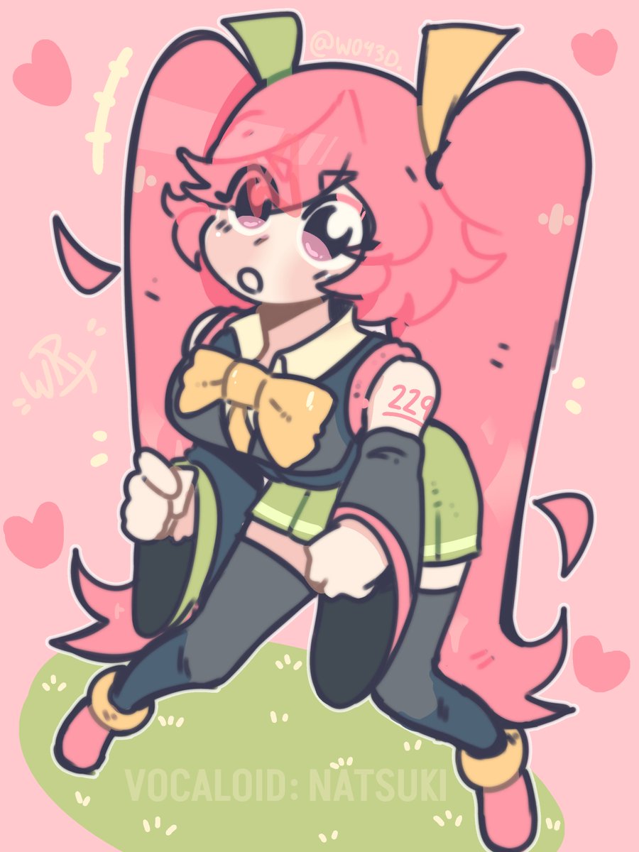 W043D's tweet image. What if Natsuki was a Vocaloid?🎤🌷
#Natsuki #DDLC