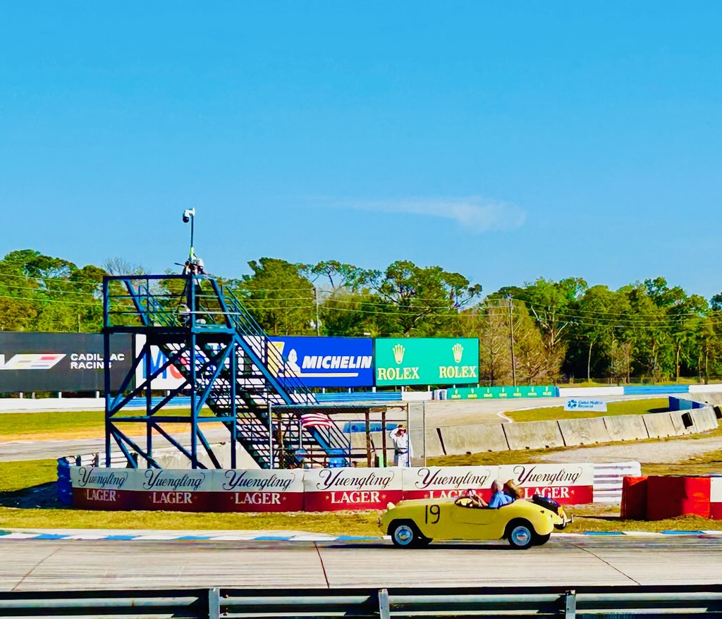 The #19 Crosley Hot Shot taking a lap at Sebring where it won the first ever race held there.