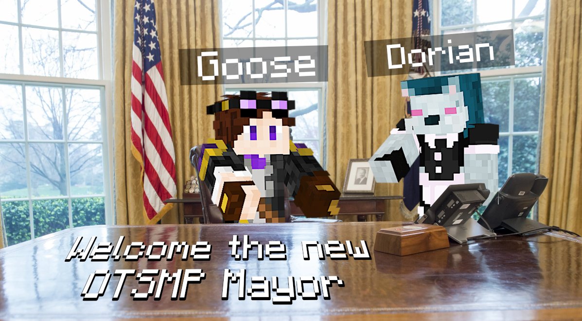 We have a MAYOR now! How exciting! We can't wait to see them exploit the civilians of OverTimeSMP and look forward to their reign- errr time in office! Welcome <a href="/Goose_ssd/">Goose #TwitchSMP</a> and his right hand man <a href="/Doribunn/">Dorian</a>