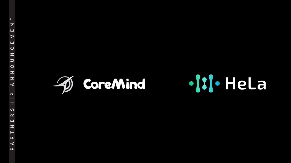 Coremind_io's tweet image. CoreMind [@coremind_io] &amp;amp; Hela Network [@/HeLa_Labs] are teaming up!

We're thrilled to partner with Hela Network, combining CoreMind’s secure decentralized communication with Hela’s innovative financial technology. Exciting things ahead! 🌟