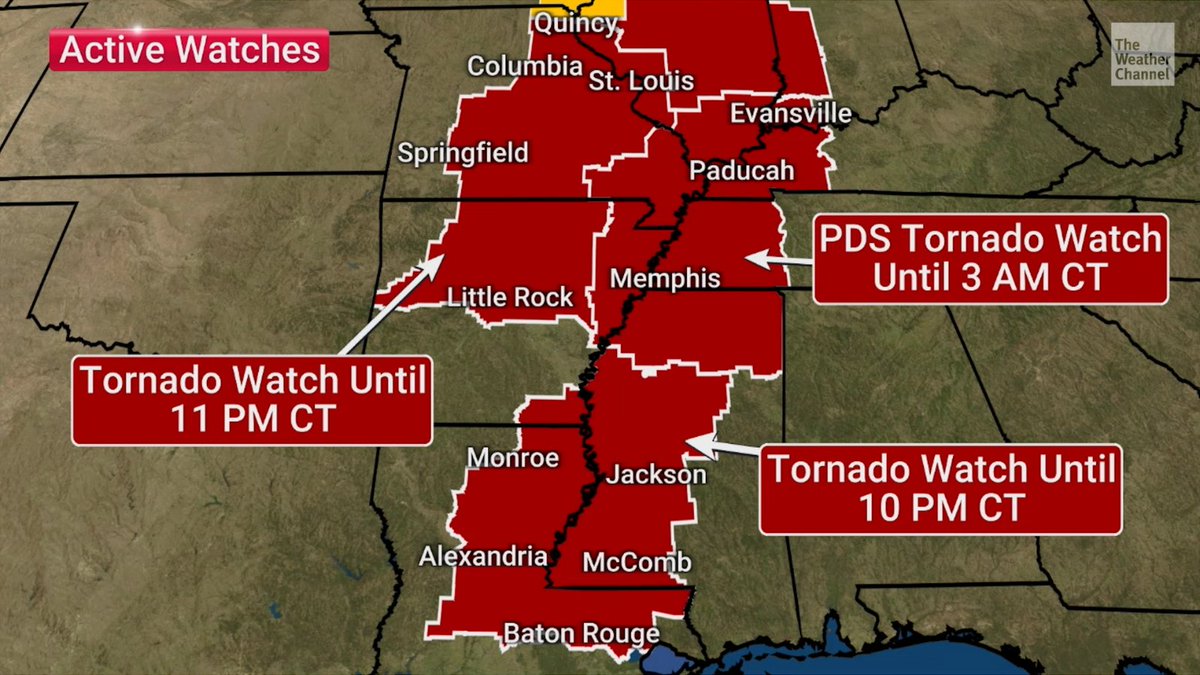 A “Particularly Dangerous Situation" Tornado Watch has been issued for ...
