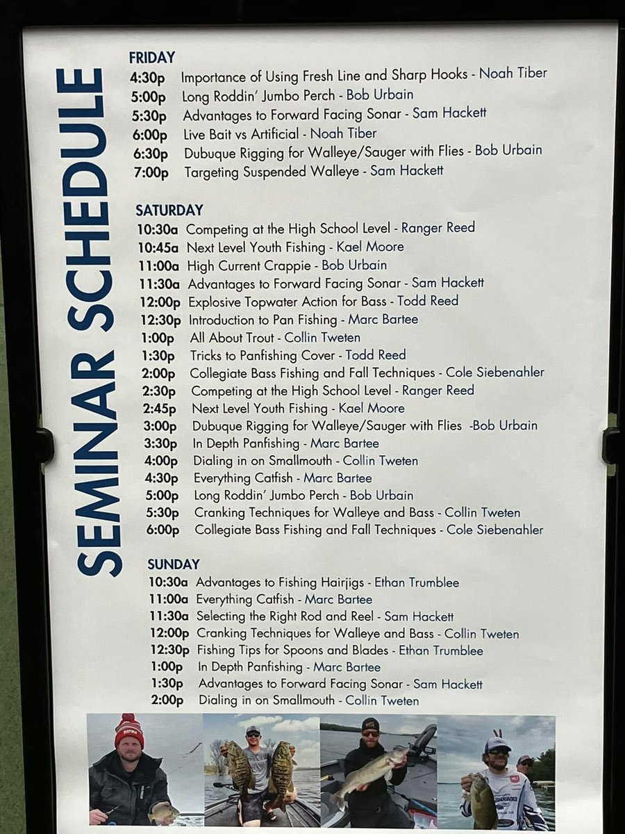 Come out tomorrow to the Eastern Iowa Sports Show in the UNI Dome and hear one of our anglers, Kael Moore, speaking in the lineup! 💪🐅