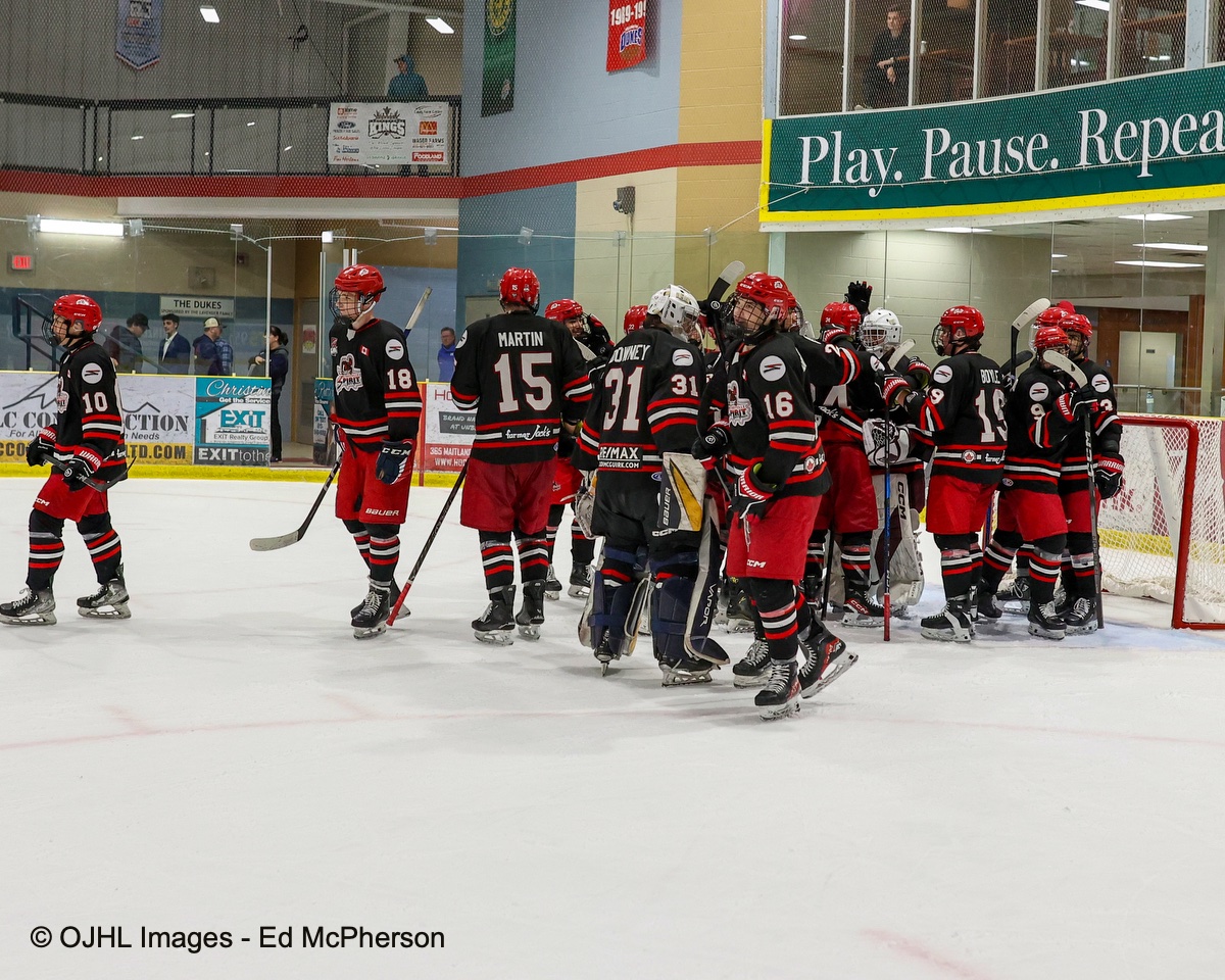 Final in Wellington <a href="/SpiritJrA/">Stouffville Spirit</a> 6 <a href="/OJHLDukes/">Wellington Dukes</a> 2 <a href="/OJHLOfficial/">OJHL</a>