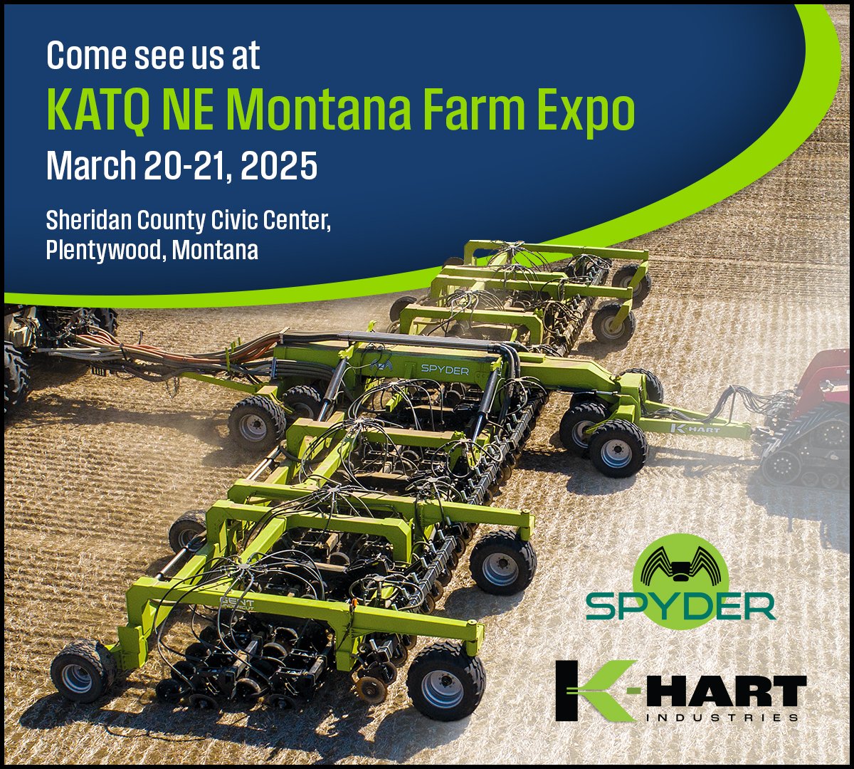 🌾Come see us at the 2025 KATQ NE Montana Farm Expo with our dealer <a href="/EBourassaSons/">E. Bourassa & Sons</a> 🚜
📅 March 20-21, 2025
📍 Sheridan County Civic Center, Plentywood, Montana

Find out why our Spyder Drill could be your ultimate seeding solution!

#SpyderDrill #MontanaAg #KATQFarmExpo #plant25