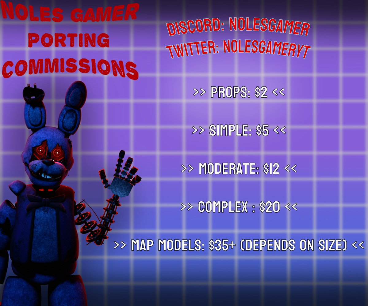 NolesGamerYT's tweet photo. Hey everyone! Finally opening up porting commissions cause I feel like it lol
----------------------------------------
ADDITION RULES ARE IN THE REPLIES https://t.co/ArwK8Njob5
