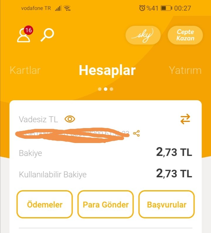 #vakıfbanksıfırbakiye
300 Bin gelmezse her maaş gecesi 2 TL kalır hesapta 😁