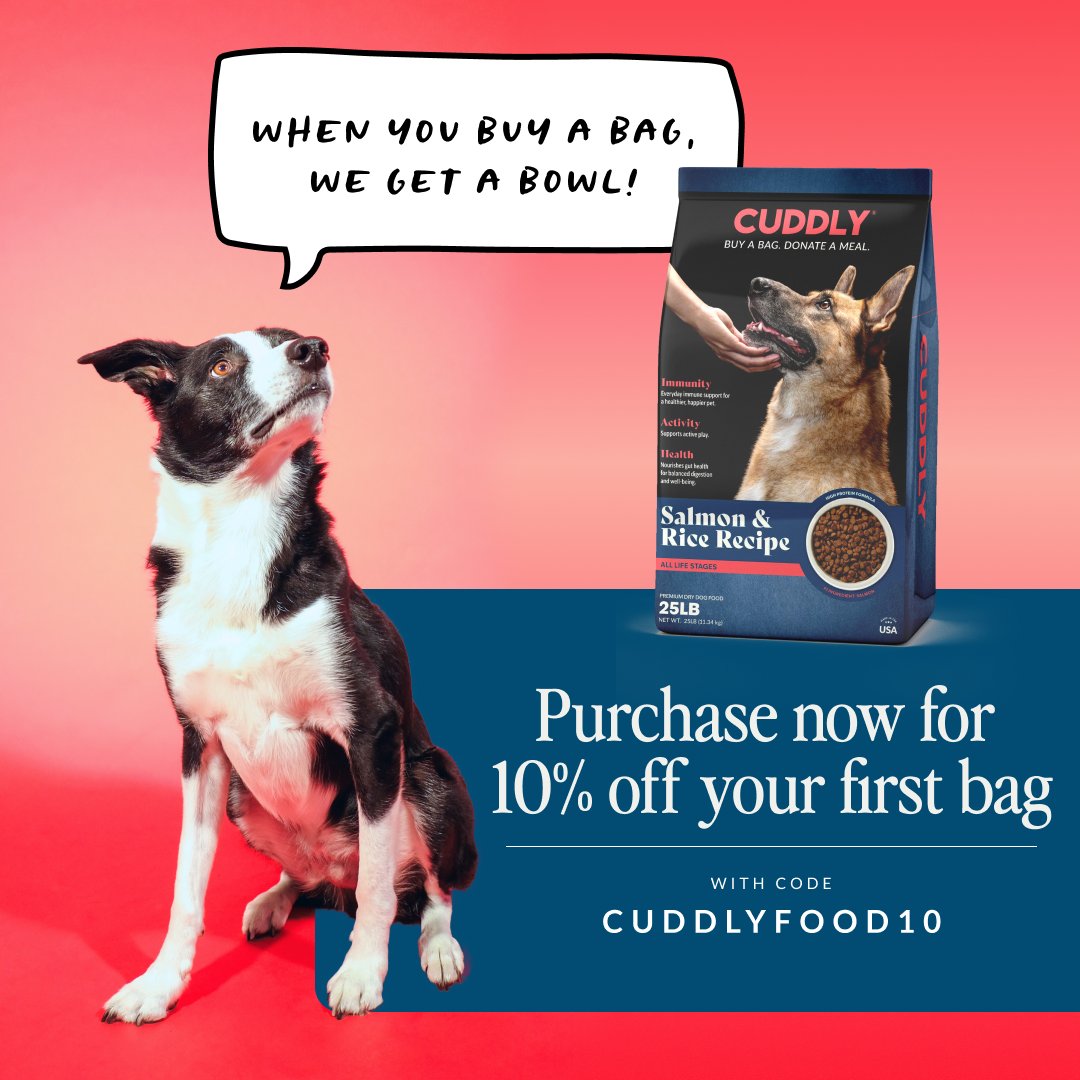welovecuddly's tweet photo. 🚨 PRE-SALE ALERT! Our Salmon &amp; Rice #CUDDLYFood is packed with natural prebiotics for gut health, omega-rich nutrients for a shiny coat, and a gentle formula perfect for sensitive tummies.⁠ ⁠ 

✨ Get 10% OFF your first bag w/ code CUDDLYFOOD10: https://t.co/QEzaR7tj14 https://t.co/9FY3UQVeDY
