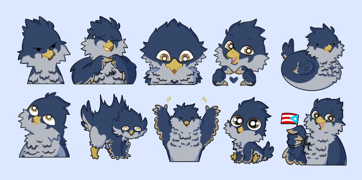 my first experience with custom stickers! thank you very much <a href="/TobiTheFalcon/">Tobi The Falcon 🇵🇷🏴‍☠️</a> and I hope that they will delight your chats!