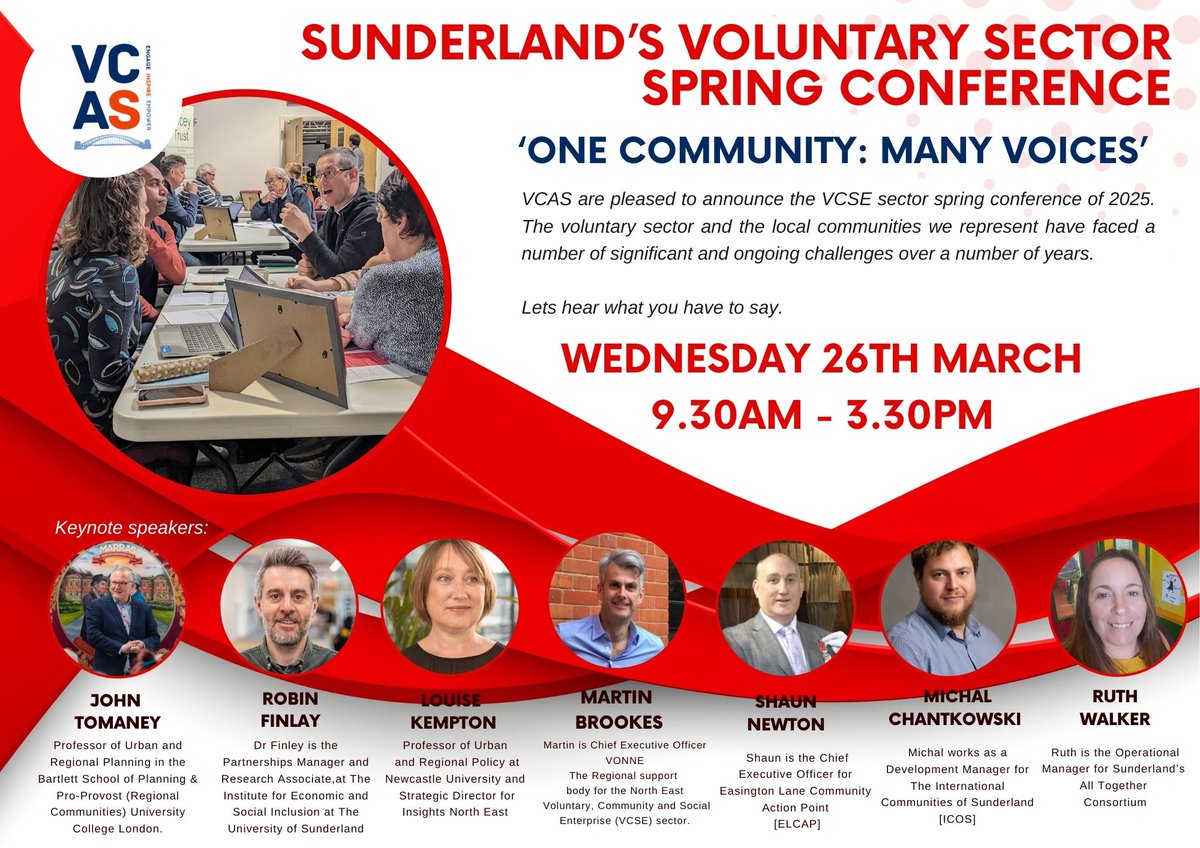 boyd0761's tweet photo. Wonder what would happen if one day in spring 2025 Sunderland's independent  VCS got together with national, regional and local experts and  stakeholders to discuss how local communities could and  should be supported? Wonder no more, register at https://t.co/DonCtY92IS. https://t.co/RGUGcbYtI3
