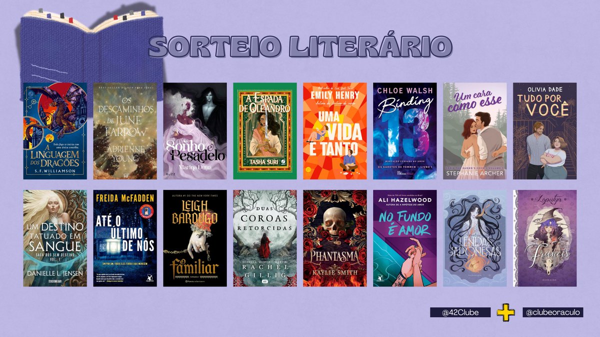 42Clube's tweet photo. ✨ Sorteio em Parceria ✨

🏆 Prêmio: 1 livro da seleção ou de valor semelhante ou R$60 no pix!

📌 Regras:
  📍 Seguir @42Clube e @clubeoraculo 
  📍 Dar RT aqui e prontinho!

🗓 ENCERRA 18/03! Já sabem o que vão querer?? Boa sorte a todos! https://t.co/84ezHwkCbR