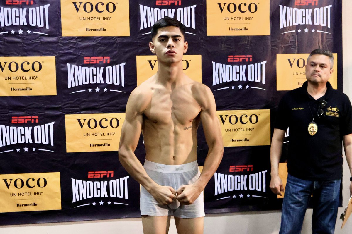 bxstrs's tweet photo. Pesaje oficial en Hermosillo:

🇲🇽 Sergio Mendoza ⚖️ 112.4 lbs
🇨🇴Edinson Martínez ⚖️ 111 lbs 

📆Sábado 15 de marzo | 🏟️ Gimnasio Juan Francisco Gallo Estrada Hermosillo, Son. 
📺 @espnknockout https://t.co/IVLWkoyHzx