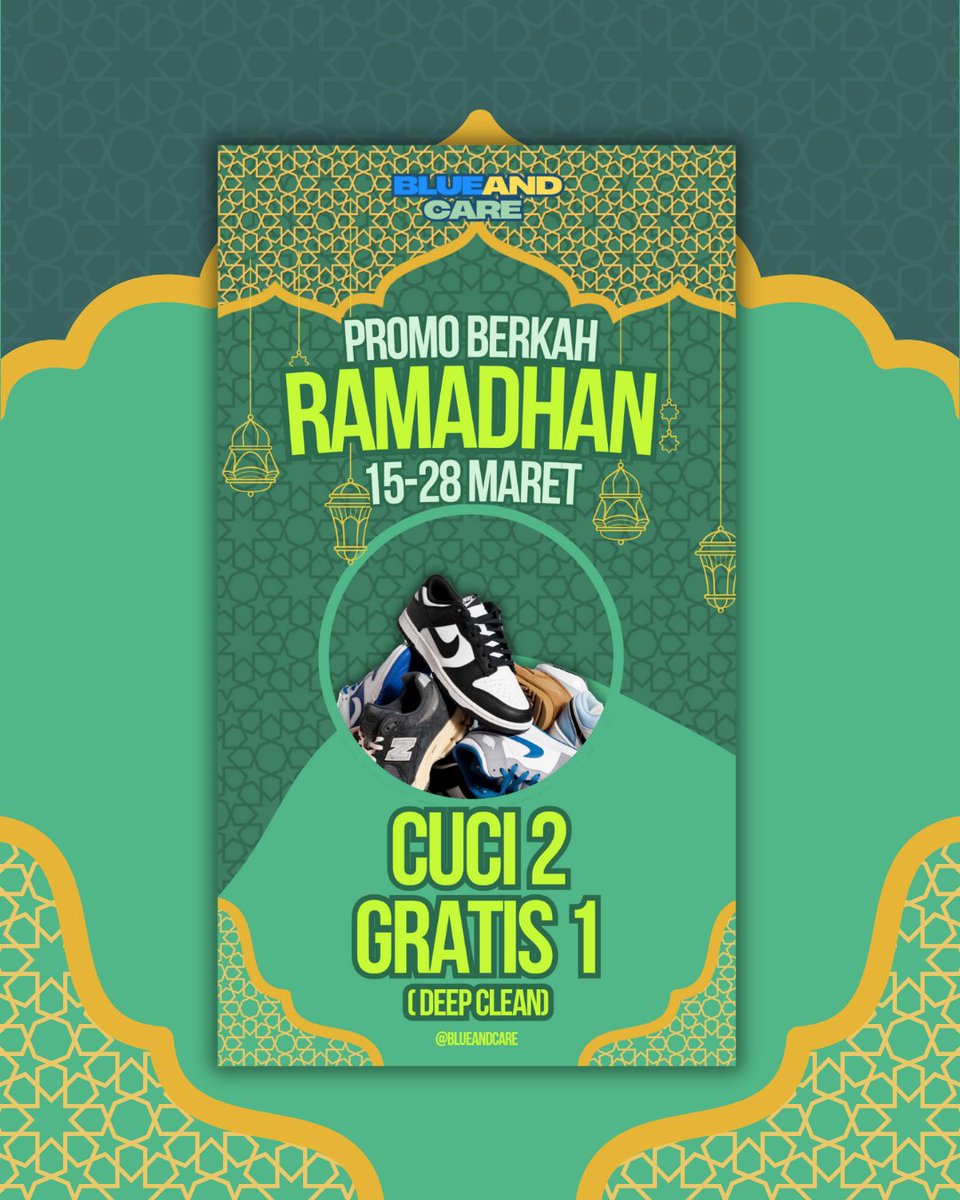 blueandcare's tweet photo. @smarpolfess Sepatu kotor dan bau jelang Lebaran? 😖 Jangan khawatir, kami punya solusinya! 💡 Dengan layanan laundry sepatu profesional, sepatumu jadi bersih, wangi, dan siap menemani momen spesialmu. Plus, ada layanan antar jemput juga! 🚗💨 #LaundrySepatu #SolusiSepatuBersih #LebaranSiap https://t.co/pLtDqV82g7