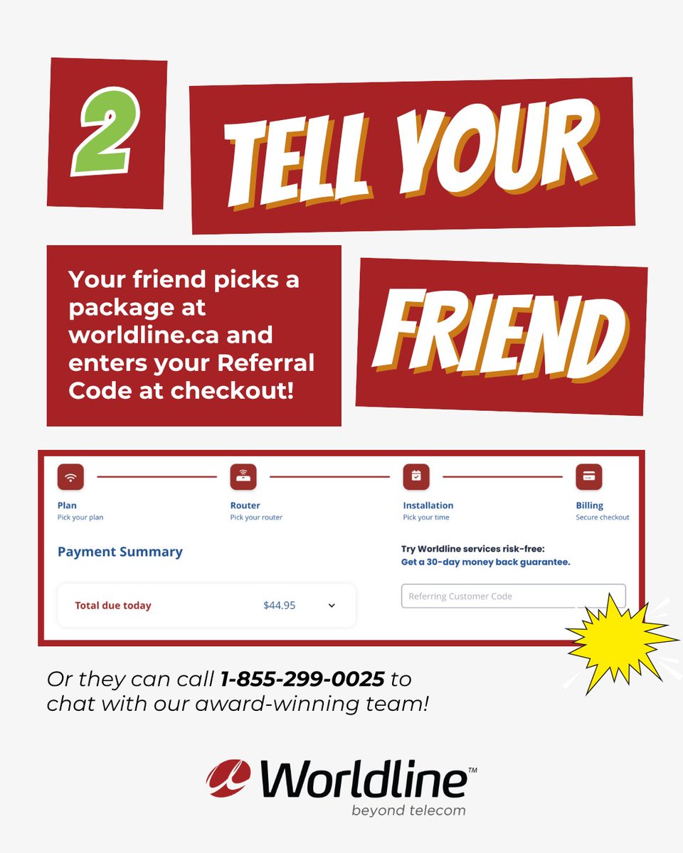 WorldlineCanada's tweet image. Being the hero has never been this rewarding! 🦸♂️💰 Just refer a friend to Worldline, and you BOTH get $50. It’s easy, and there’s no limit to how many friends you can refer!

Tap the link to learn more! 👉 worldline.ca/referrals/

#Worldline #ReferAFriend