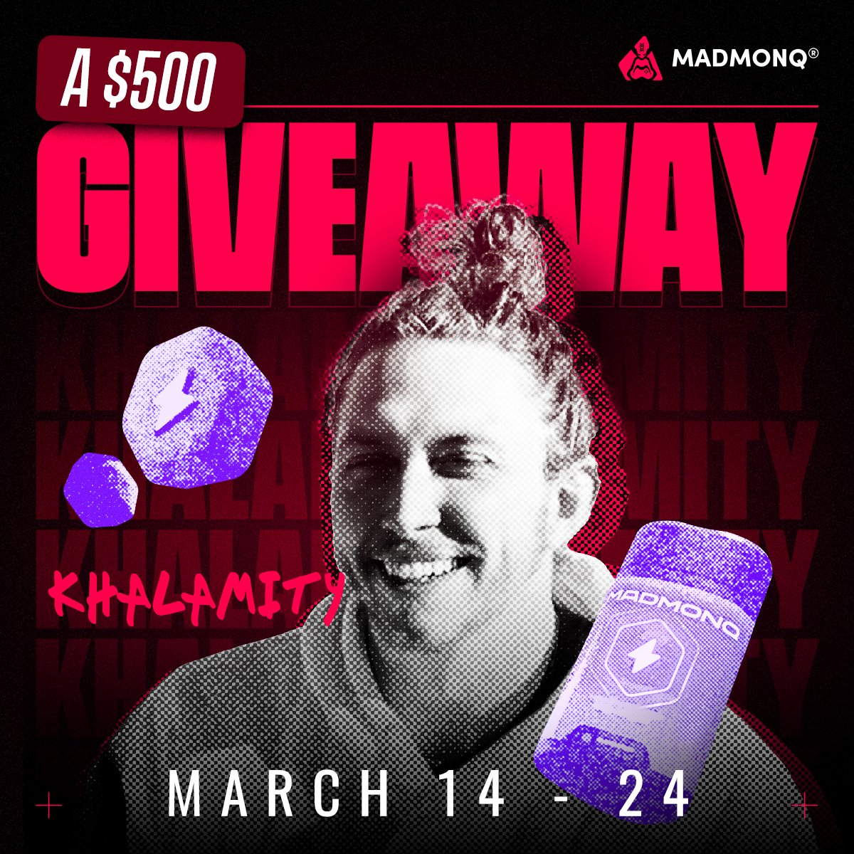 DOING A GIVEAWAY for my community in combination with one of my sponsors MADMONQ. Over the next 10ish days we will be doing a giveaway that amount to 500+ USD worth of products! Check out how to enter here gleam.io/GqHJs/khalamit…