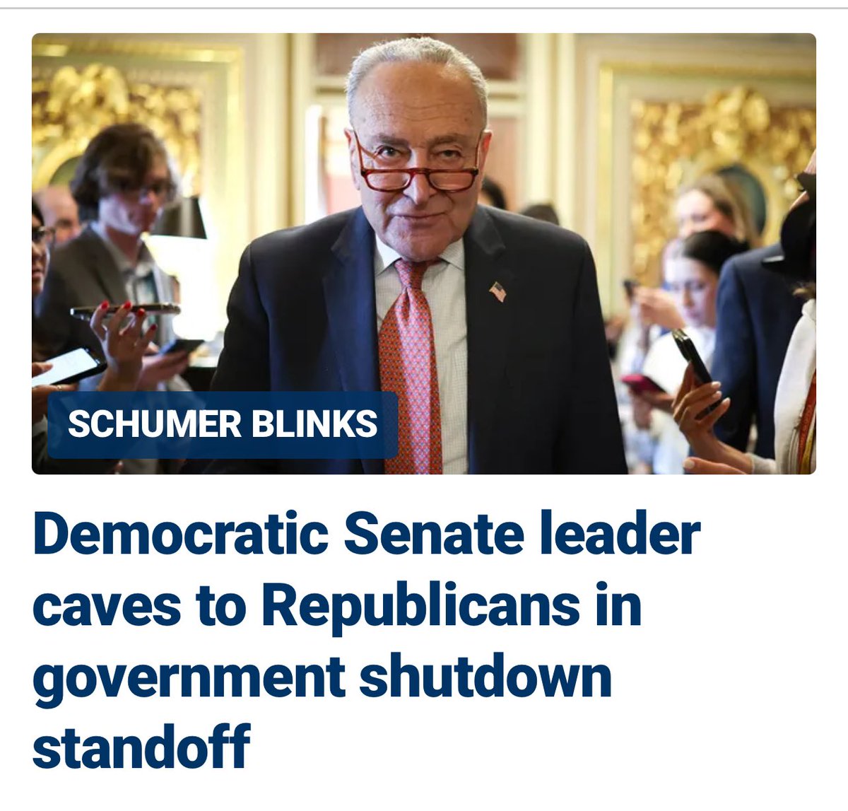 <a href="/SenSchumer/">Chuck Schumer</a> You caved in like a total twat!