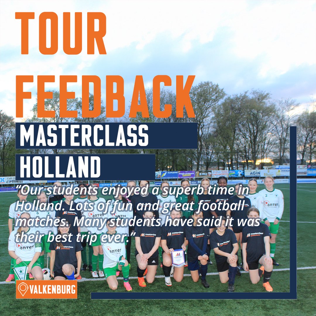🇳🇱⚽ Our first event of the year in Holland is approaching! Here's what schools think of their experience:
⭐ "Our students enjoyed a superb time in Holland. Lots of fun and great football matches. Many students have said it was their best trip ever."📩 to join our #SportsTours