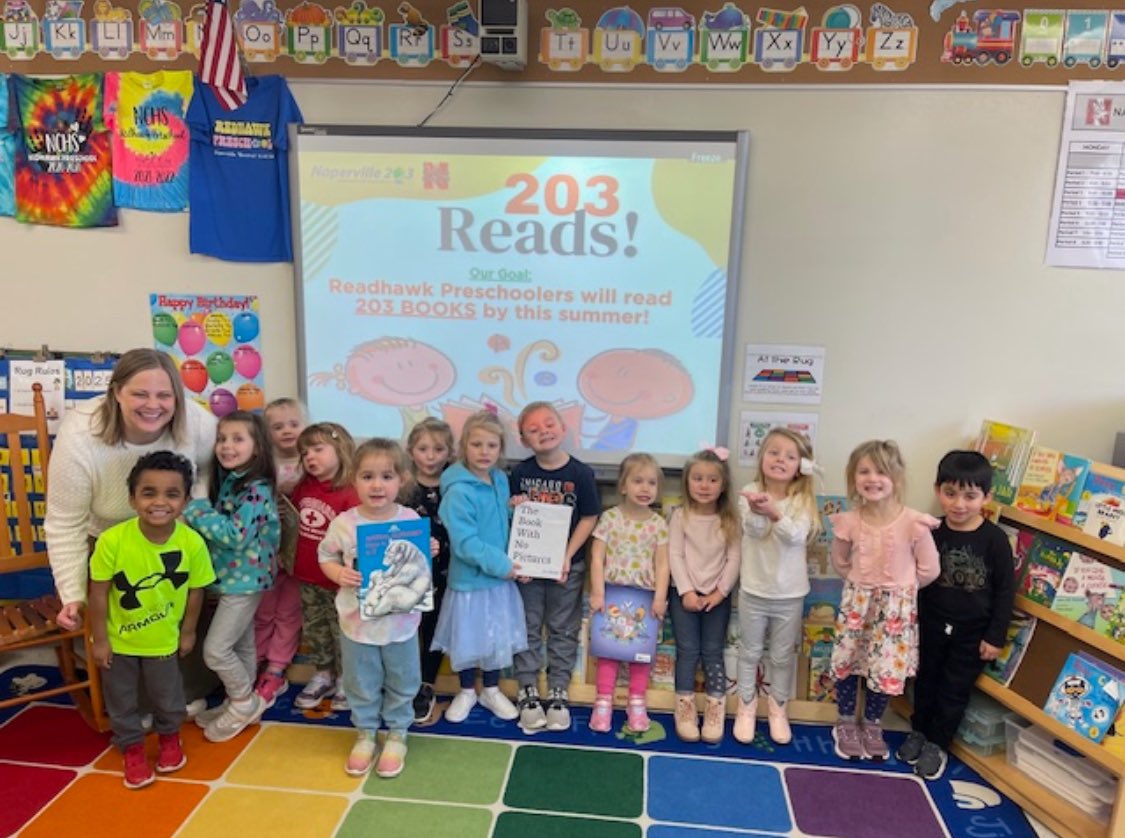 One of the highlights of my week - getting to read with our Redhawk preschoolers!! I loved seeing <a href="/NCHSOFFICIAL/">Naperville Central</a> student teaching and working with them. I can’t wait to see our littlest Redhawks reach their goal of reading 203 books this year! #Elevate203 #RedhawkPride